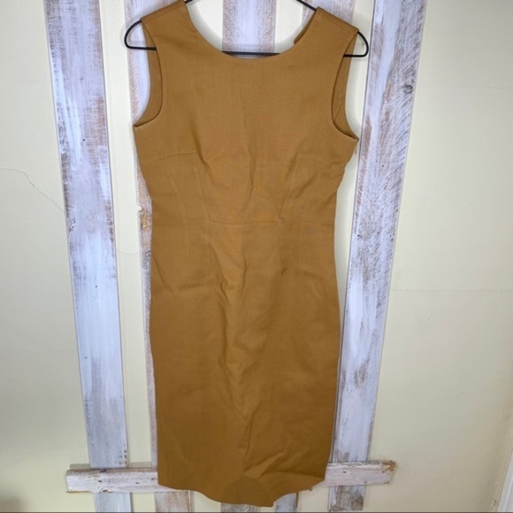 Jil Sander Camel Wool Blend Midi Shift Dress 38/6 - Picture 1 of 7